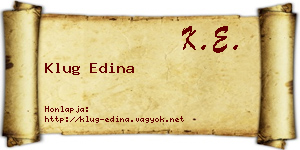 Klug Edina névjegykártya